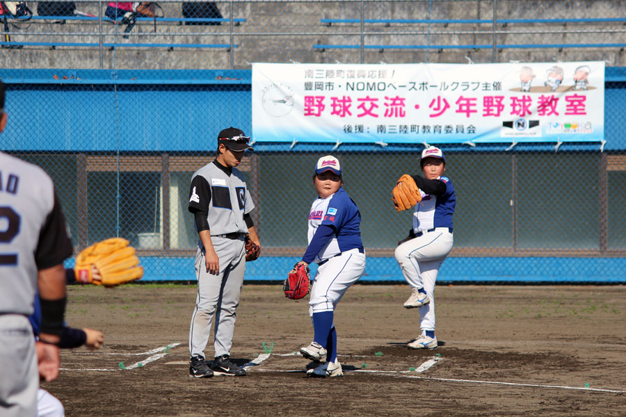 Nomoベースボールクラブ トピックス 被災地野球交流 南三陸町少年野球教室